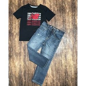 Boys Outift NB Shirt/ Cat & Jack Jeans size 5